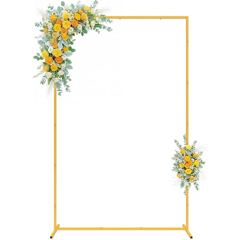 Gold Rectangular Wedding Flower Stand Birthday Proposal Bride Anniversary Welcome Event Decorative Flower Rack Setup