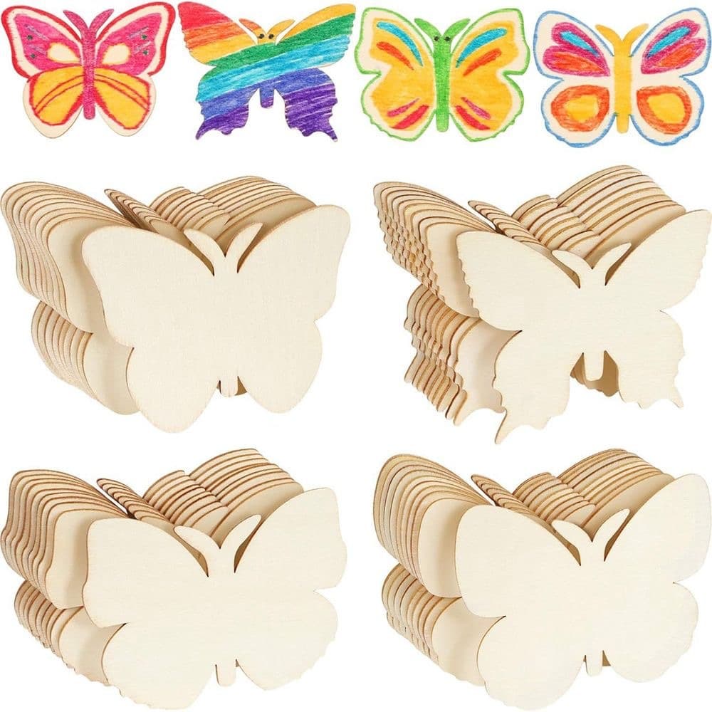 Wooden Butterfly Decorations DIY Hand-Painted Graffiti Children's Creative Play Educational Toys Decorative Items for Home Garden