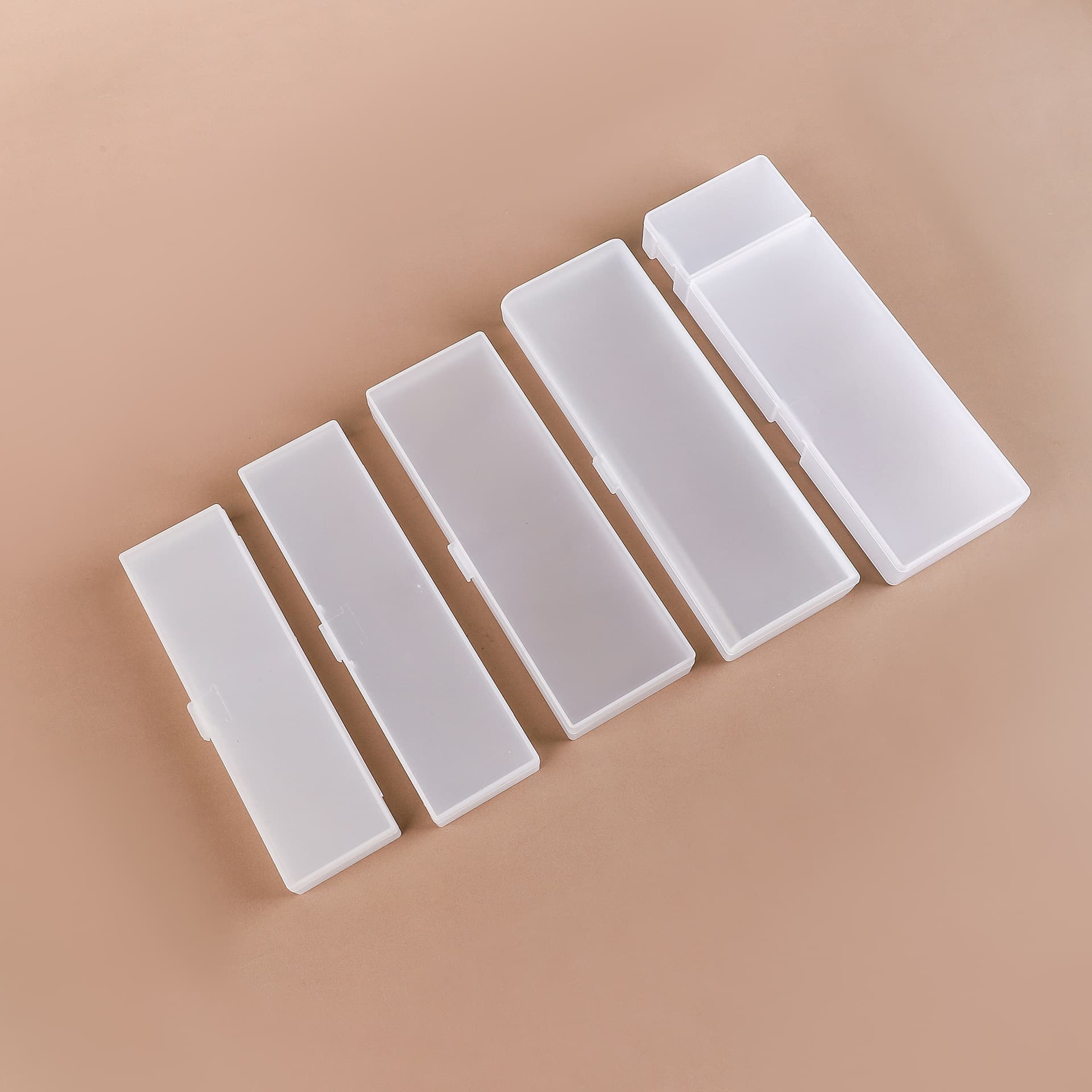 Small plastic frosted stationery box student makeup brush storage pencil box multi-functional creative handmade DIY box