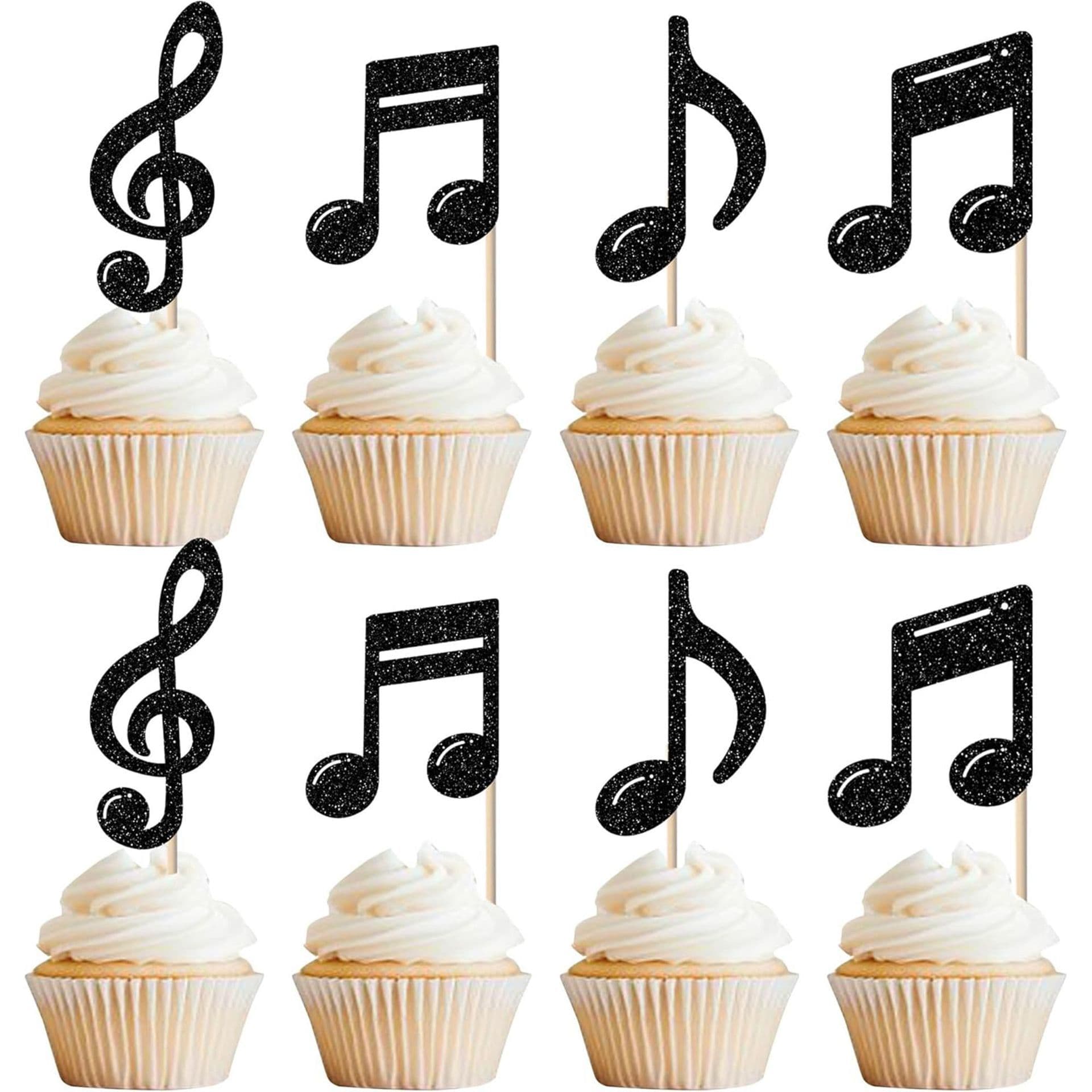 Drum Guitar Notes Player Rock Birthday Party Supplies Music Notes Happy Birthday Cake Insert Card
