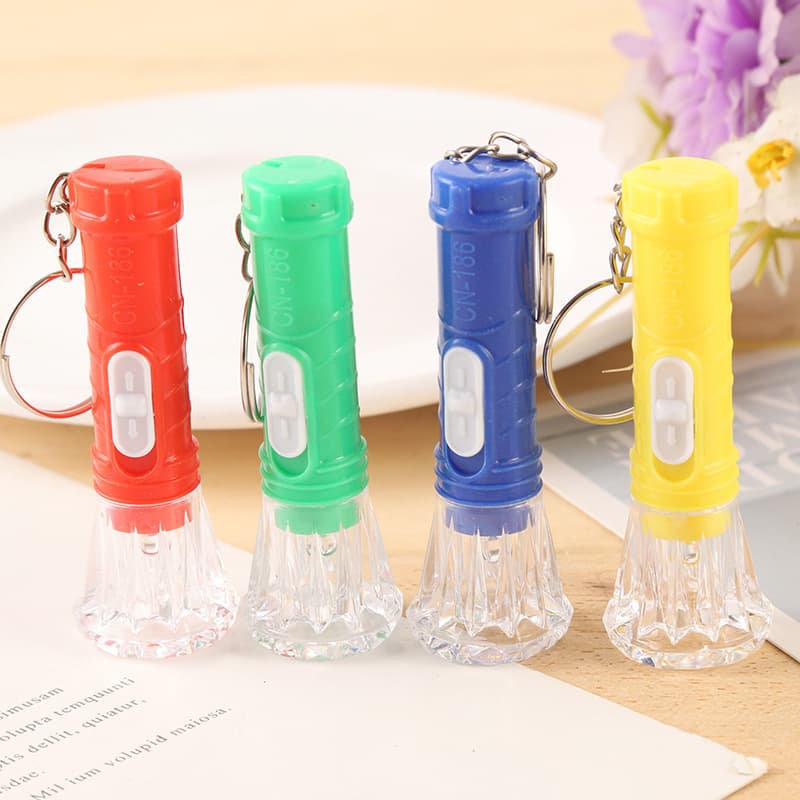 Export Mini Plastic Flashlight Transparent Crystal LED Light Home Small Portable Flashlight