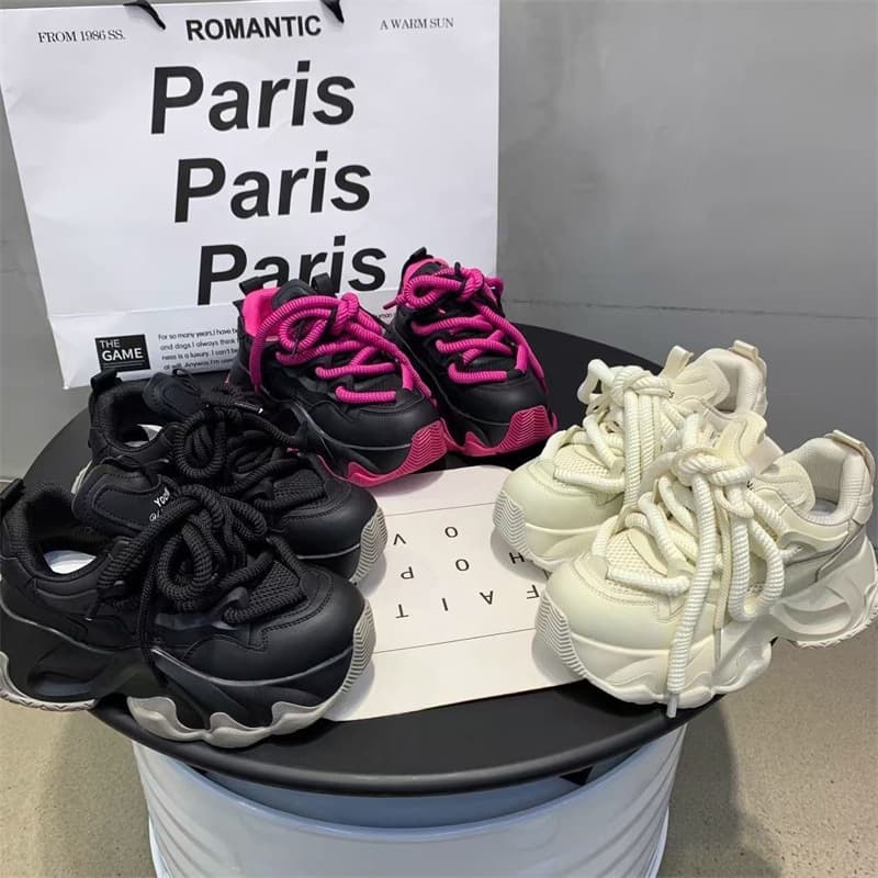 European Goods Foreign Trade Platform Bottom Locomotive Torre Shoes Ins Trend 2025 Autumn New Height Fashion Fried Street Casual Shoes