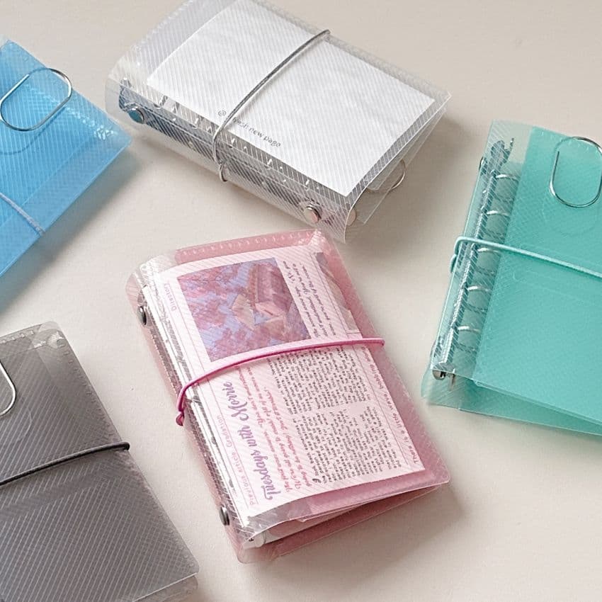 M5 Transparent Refillable Cover Journal Storage Album Portable Sticker Notebook Shell Twill PP Material