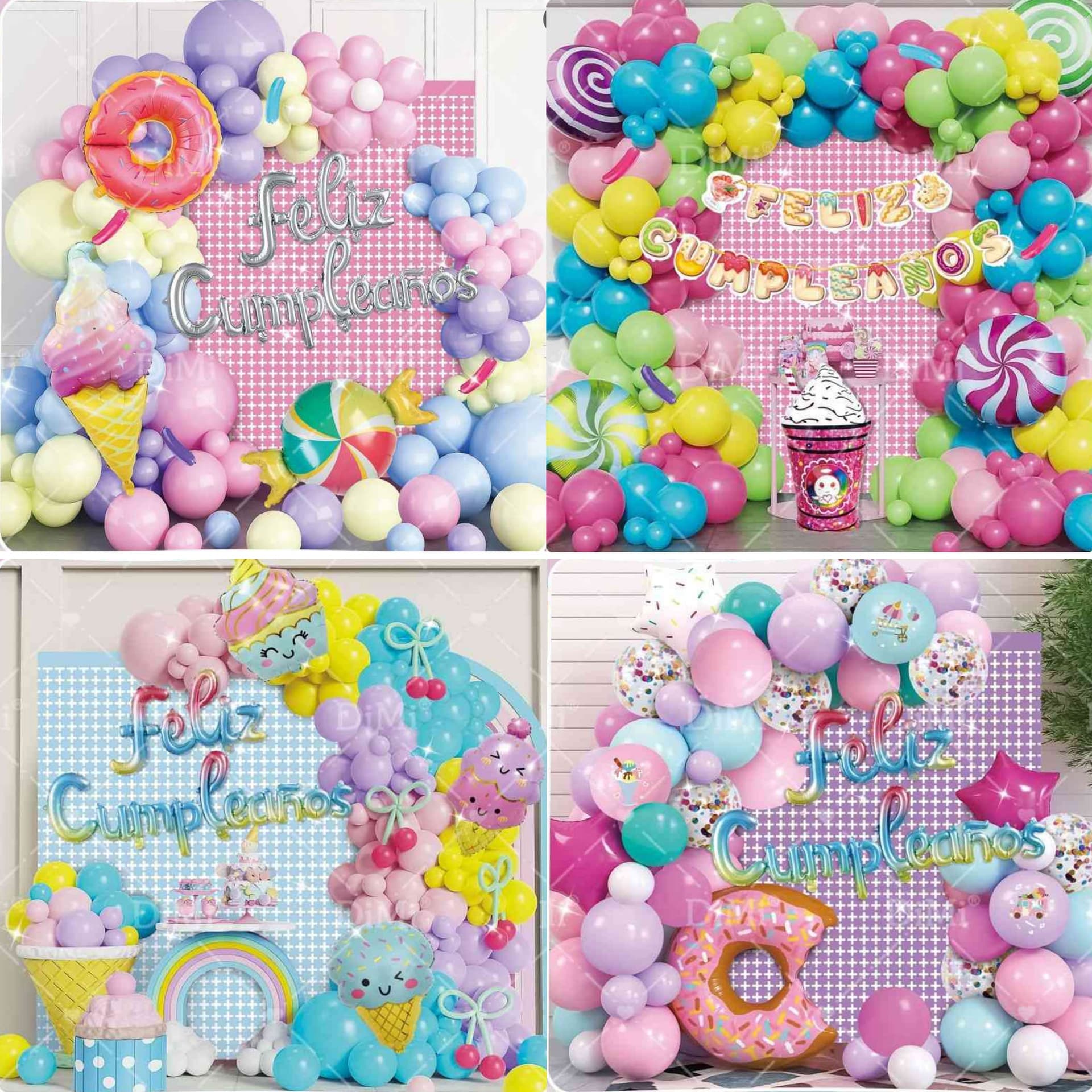 Cross-border Amazon Watermelon Donut Cake Ice Cream Balloon Kids First Birthday Adult Party Decoration Set