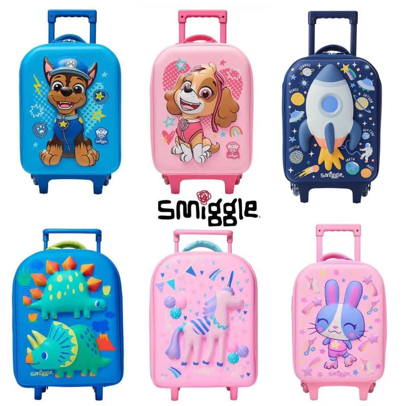 Smiggle Kids Travel Suitcase, Elementary Student Portable Rolling Luggage, Storage & Carry Handle Children's Backpack