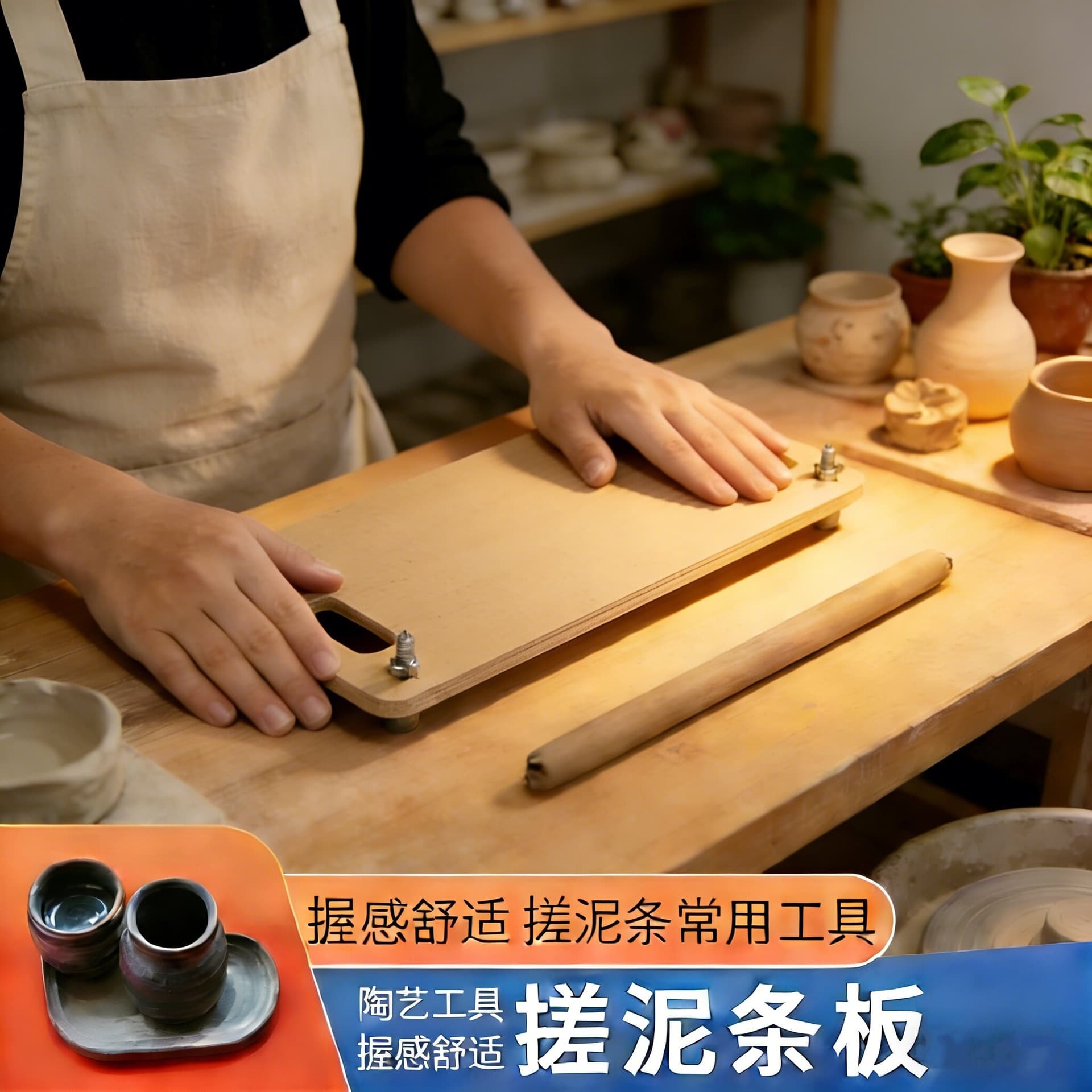 Pottery tools, clay strips, clay clay sculptures, clay sculptures, clay rubbing, clay strips, rolling out, density boards