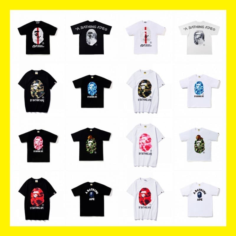 Overseas wholesale Japanese trendy camouflage tiger head color-block glow-in-the-dark short-sleeve couple loose-fit T-shirt