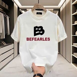2025 Autumn/Winter New Light Luxury Trendy Embossed Letter Pattern Thickened Men's Slim Round Neck Short Sleeve T-Shirt