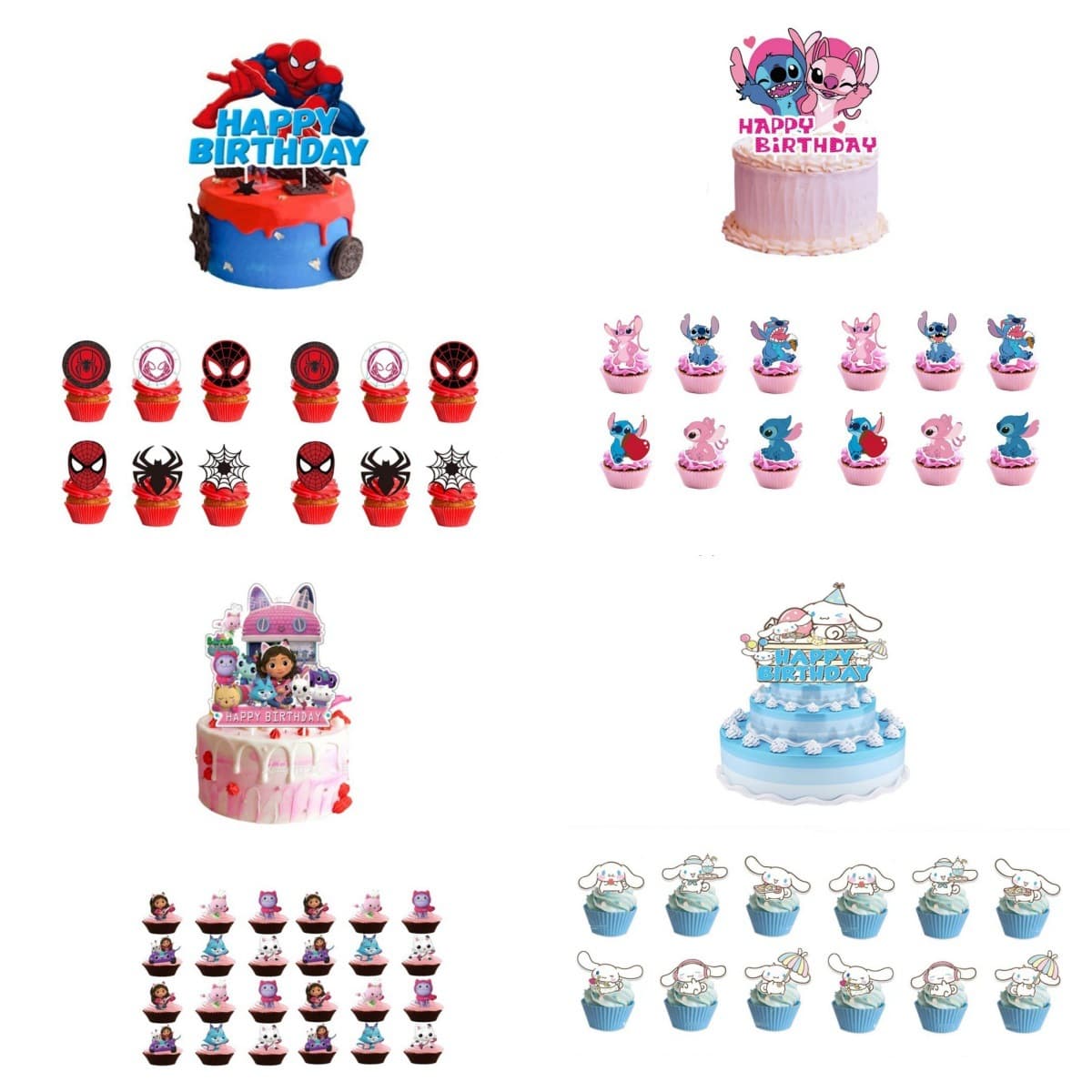 Ready stock birthday party cartoon decoration accessories cake inserts large inserts small inserts festive party supplies