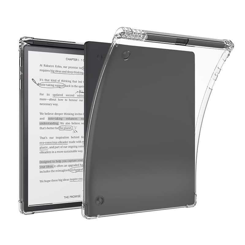 Compatible with Kobo Elipsa 2E E-reader Case, Four-corner Airbag Anti-drop Transparent Cover with Pen Slot