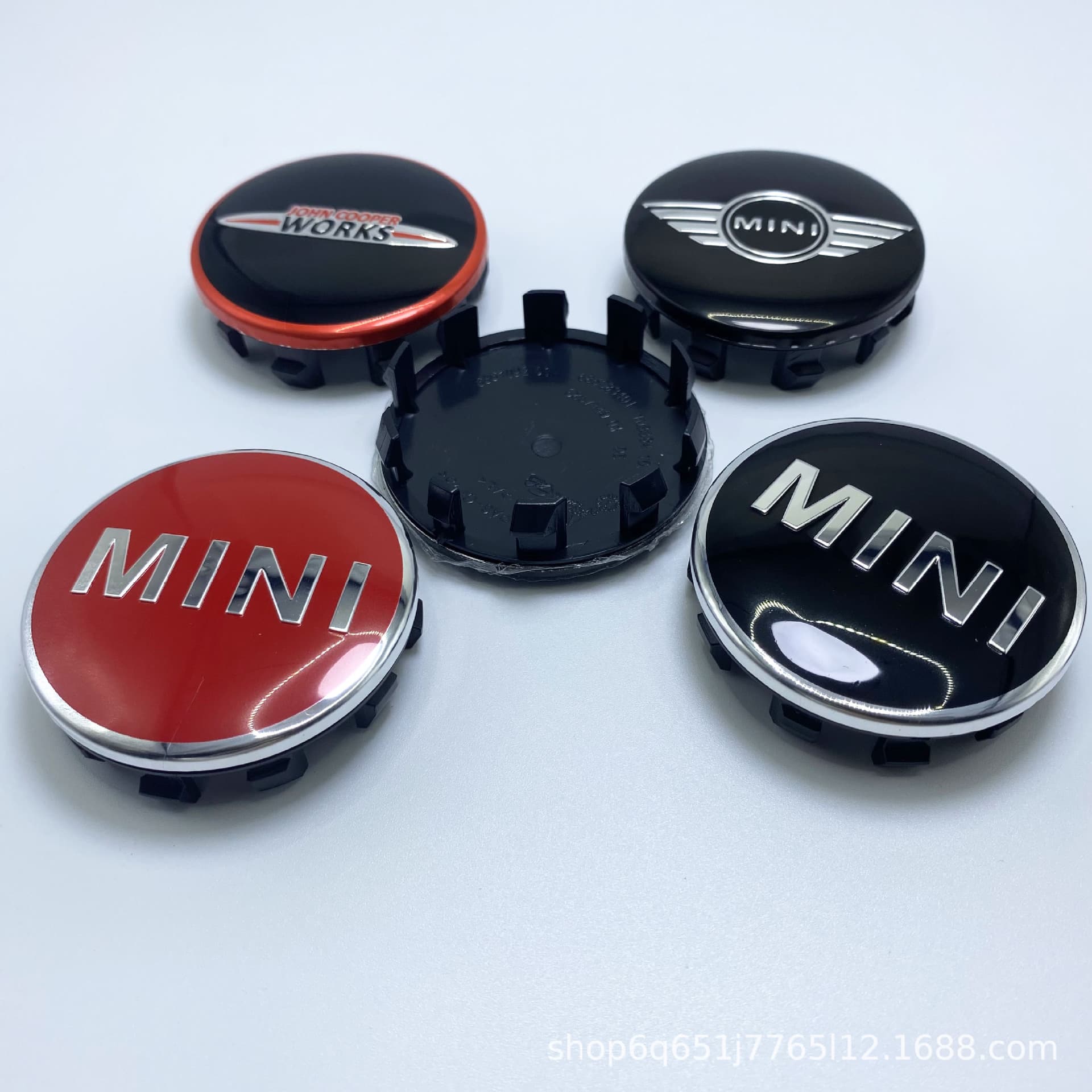 Compatible Mini Wheel Hubcaps 54mm 56mm Black Union Jack Wheel Hubcaps Wings Works Modified Hubcaps