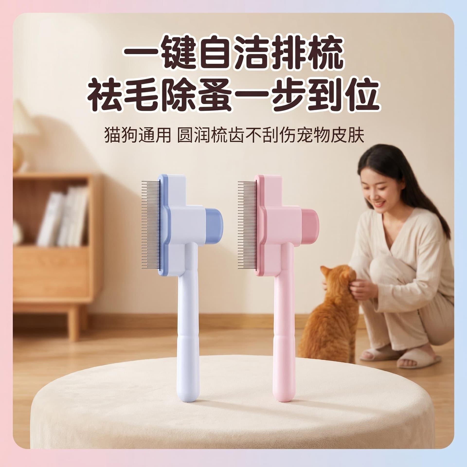 Pet comb comb press row comb cat and dog comb fine tooth needle comb flea comb knot removal floating hair cat comb