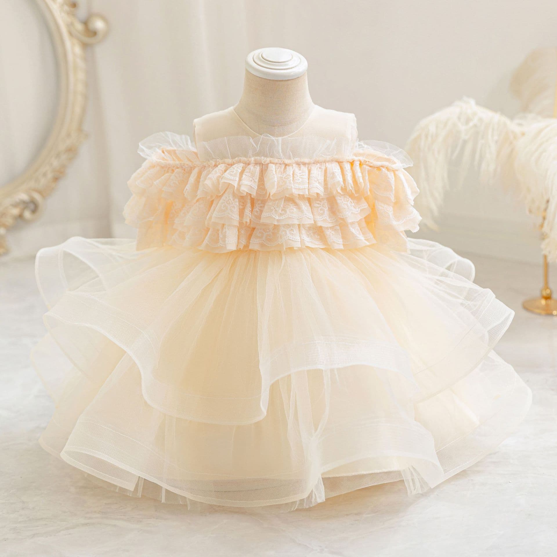 New baby tutu skirt, children's princess skirt, birthday party dress, children's soft gauze girl's petticoat, flower girl host