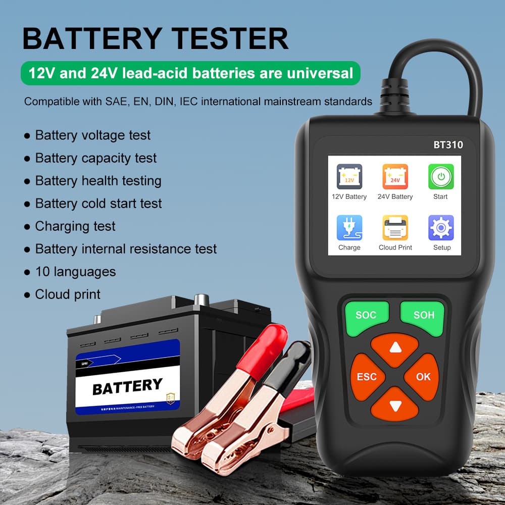 Car Battery Diagnostic Tool Code Reader V311B Analyzer Portable 2.8 Tester Smart Battery