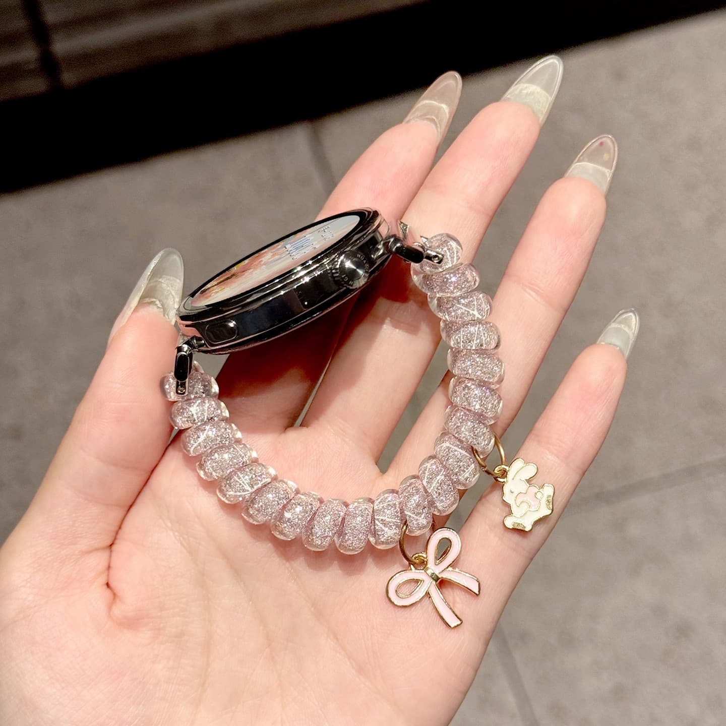 Bow glitter hair band suitable for Huawei watch gt6 strap new product GT5/5pro elastic gt4 plastic girls