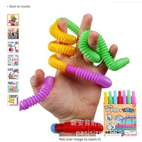 Factory supply mini POP TUBE sensory toys color stretch TUBE telescopic TUBE children's decompression toys