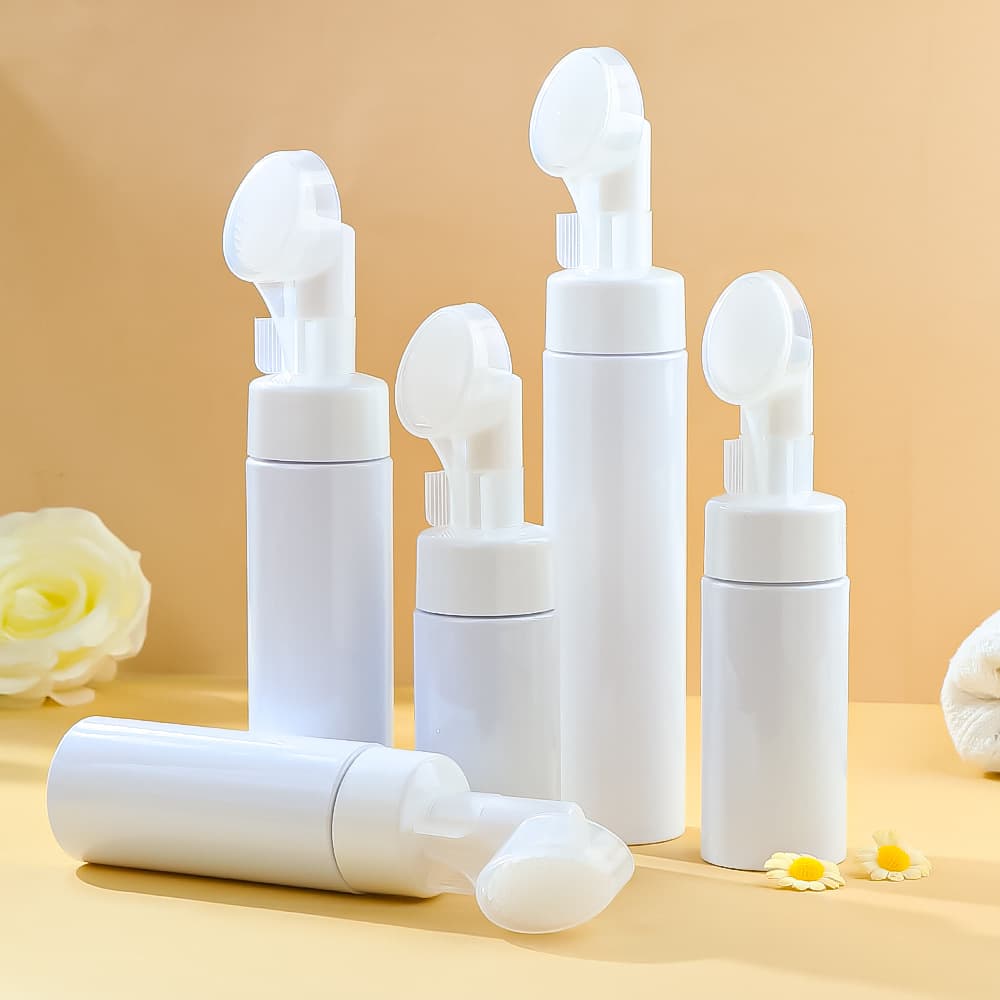 Spot cleansing brush foam bottle pet plastic transparent foaming bottle 100/120/150ml tooth cleaning mousse bottle