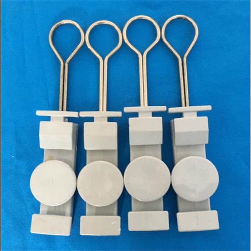 Wholesale supply of S-type fasteners for FTTH outdoor optical cable overhead hardware and plastic parts, exterior wall hooks for fiber optic fixing.