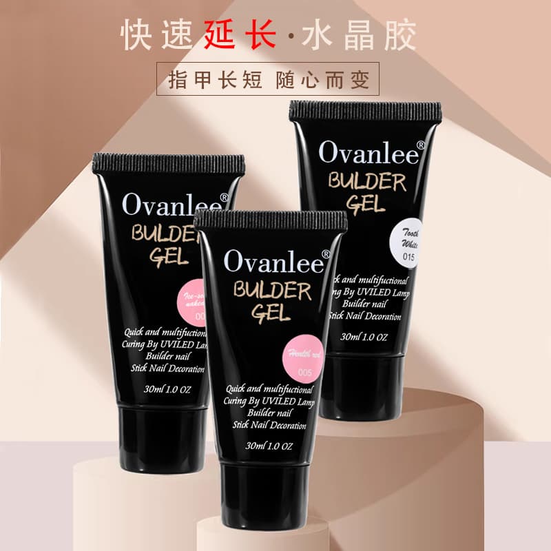 Ovanlee Crystal Extension Gel, No Form Needed, Quick Nail Extension, Poly Gel, UV Gel
