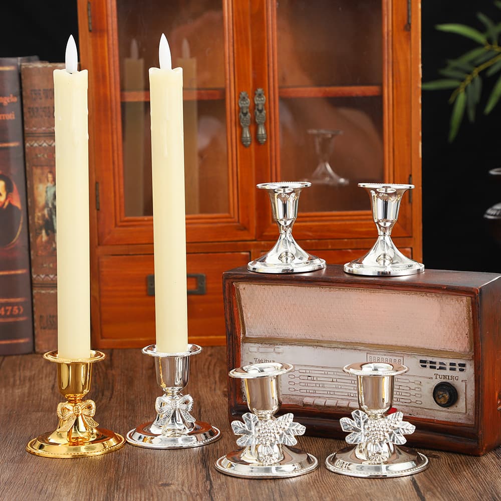 Simple Vintage Candle Holder European Style Elegant Candle Holder Zinc Alloy Candlelight Dinner Table Decoration Ornament Wholesale