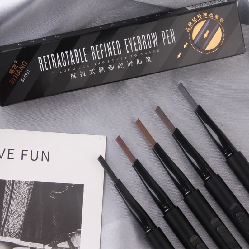 Pencksmith Push-Pull Fine Smooth Eyebrow Pen, Easy to Color, Not Easy to Smudge, Double-Ended Eyebrow Pen with Brush, Internet Celebrity Makeup 8931