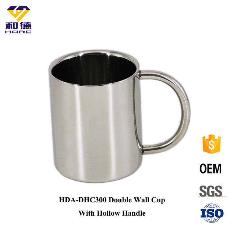 Factory Supply Stainless Steel Cup with Plastic Handle 300ml Stainless Steel Coffee Cup Milk Cup Gift Cup