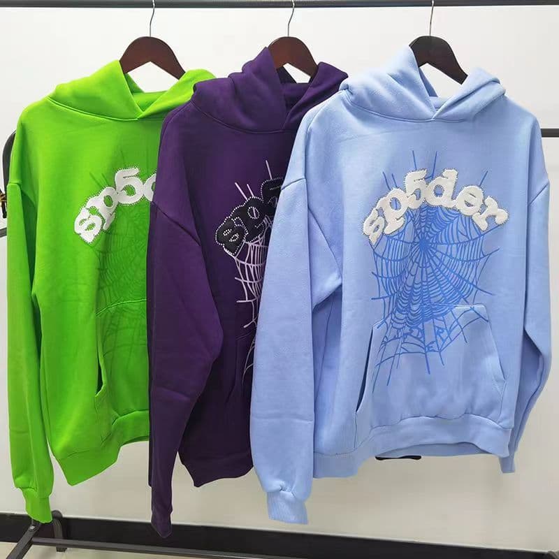 Premium High-Quality Original Sp5der Sweatshirt 450G Fleece Hoodie for Men, Best-Selling on Amazon Cross-Border