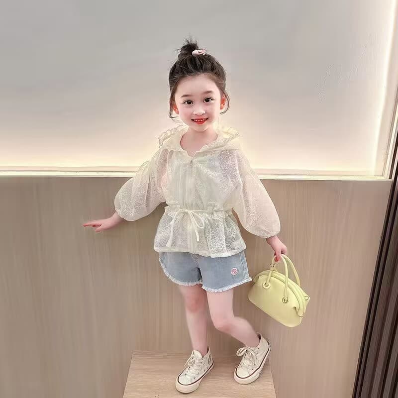Girls' Sun Protection Jacket Summer 2025 New Style Baby Kids Summer Wear Thin Breathable Outdoor Coat for Little Girls