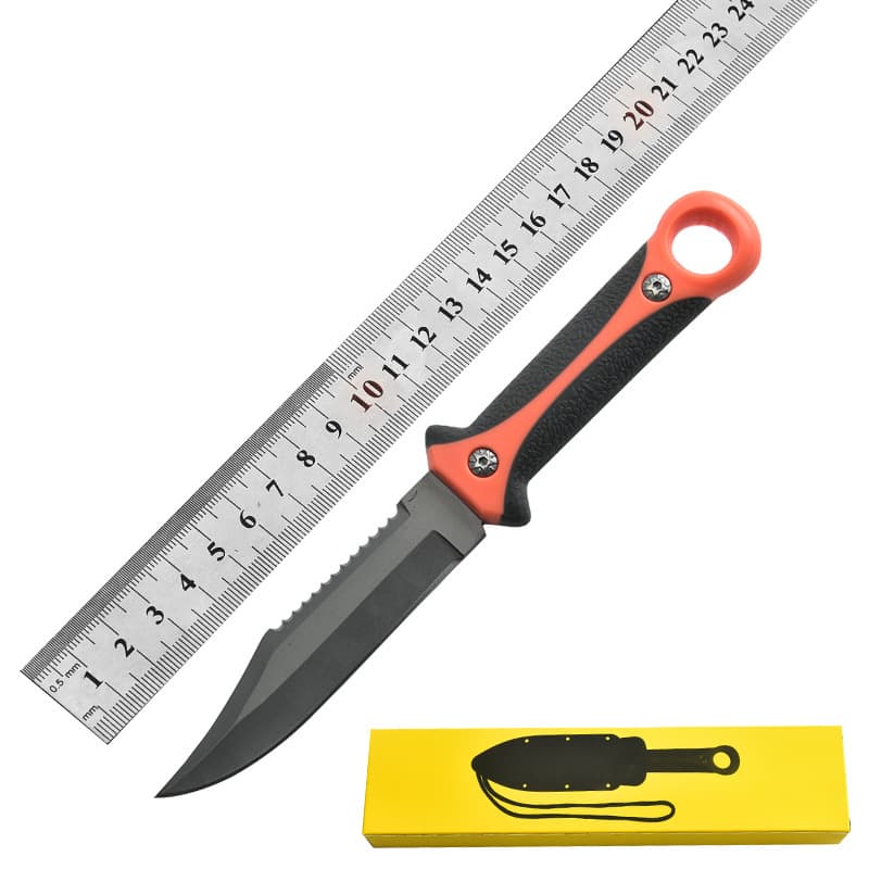 Cross-Border In-Stock Diving Straight Knife, Camping Survival Knife, Portable Fruit Knife, Outdoor High-Hardness Knife, Camping Equipment Small Knife