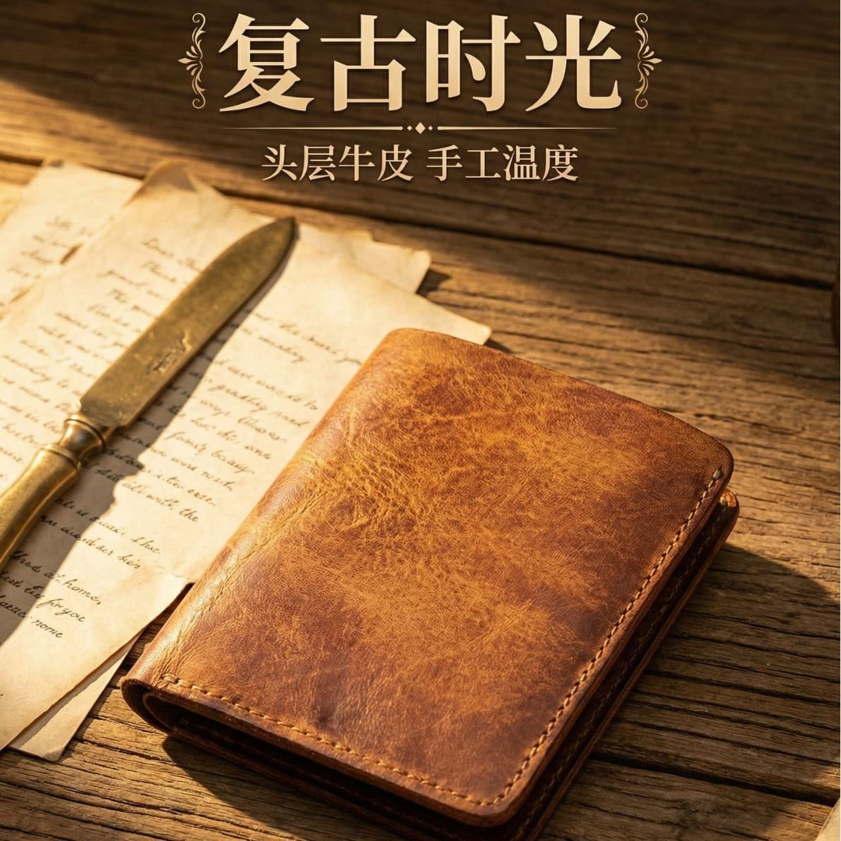 New Cross-Border Genuine Leather Passport Cover Top-Layer Cowhide Hand-Rubbed Color Wallet Vintage Durable Men's High-End Card Holder
