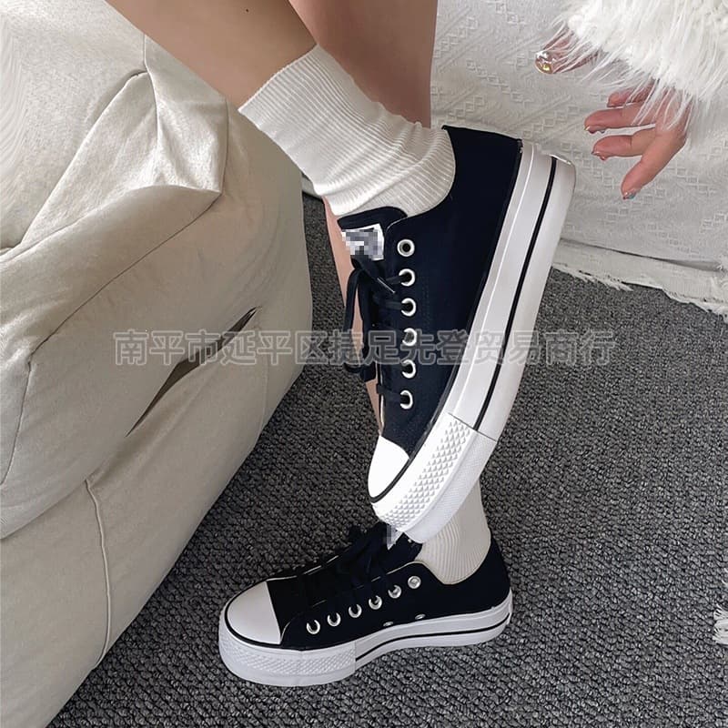 Original Wholesale Men's and Women's Shoes All Star Platform Thick Sole White Low-Top Canvas Shoes 560251C