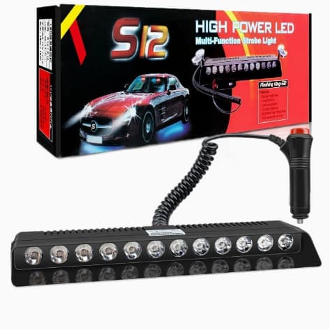 Car Suction Cup Light S12 12LED Suction Cup Flash Light Car Motor Vehicle Front and Rear Strobe Light Shovel Light