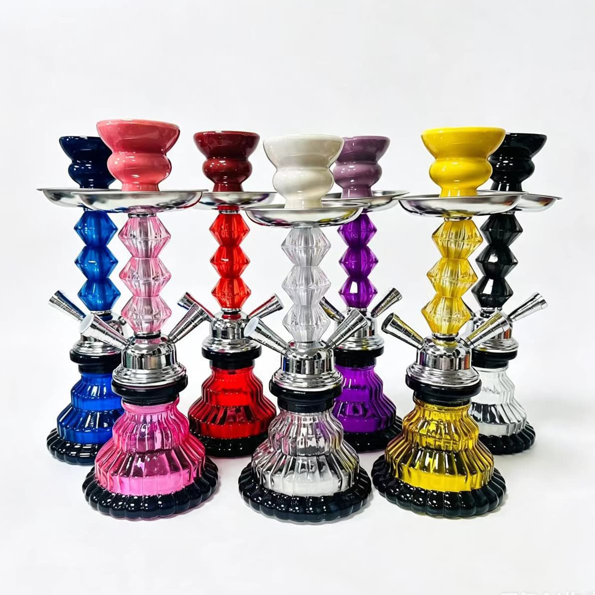 Cross-border in stock, single-hose or double-hose, with hose hookah glass accessory, Arabic hookah water pipe