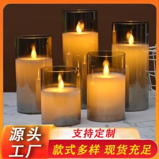 Paraffin Wax Simulation Flickering LED Electronic Candle Christmas Ins Style Birthday Wedding Ambiance Glass Tube Candle Lamp