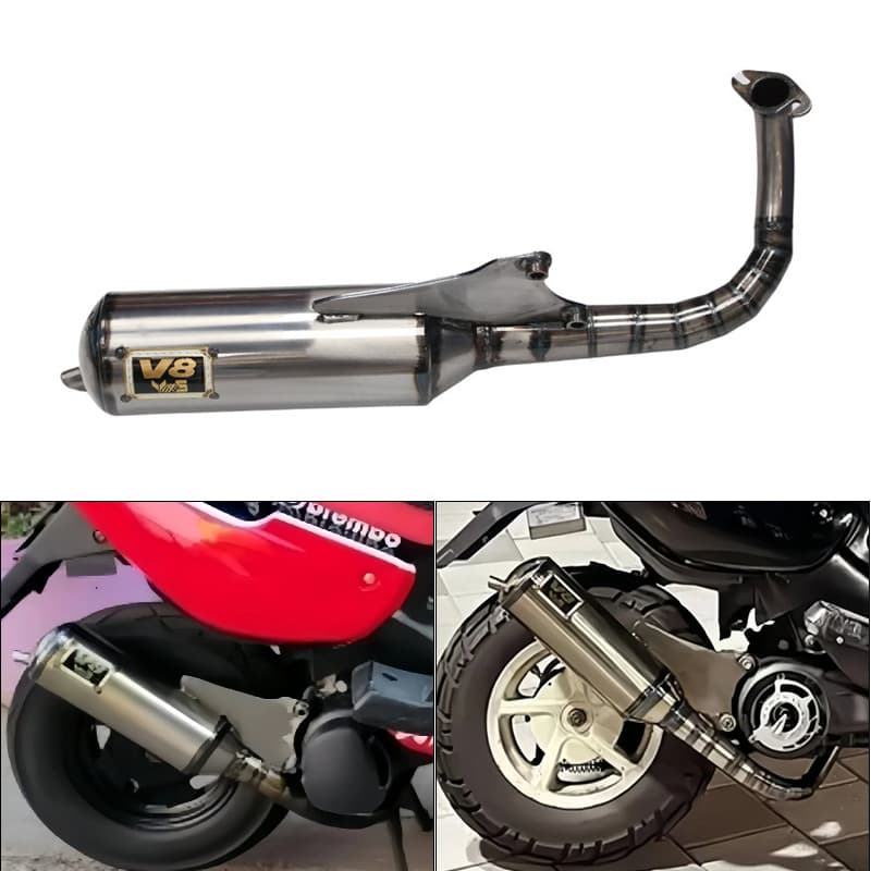 Exhaust System V8 Muffler Silencer for Yamaha BWS100 4VP Motorcycle