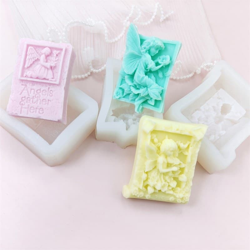Flower Fairy Angel Shape Soap Silicone Mold Handmade Candle Aromatherapy DIY Soap Mold Creative Mold