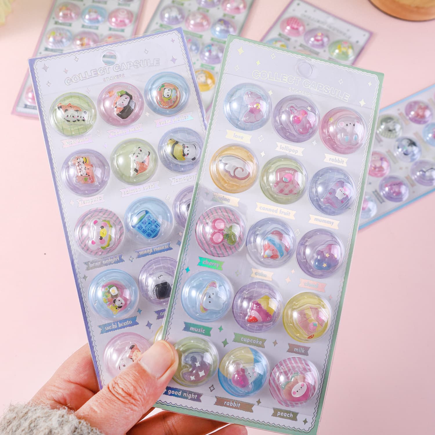 Cartoon three-dimensional illustrated book embossed stickers crystal children's decorative stickers 3d stickers three-dimensional embossed cute stickers for girls