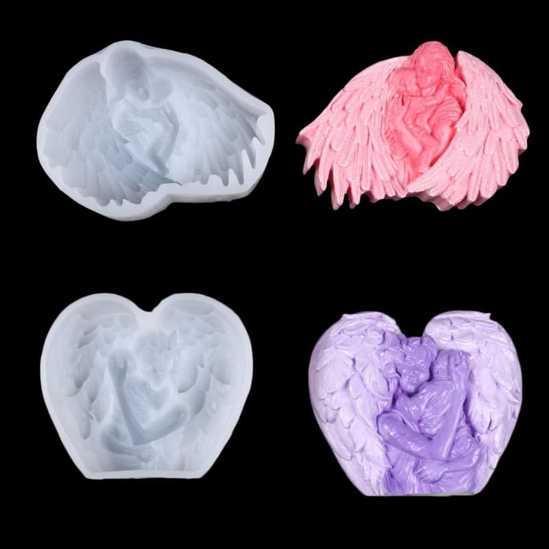 Baking Angel Mother and Child Silicone Mold for Chocolate, Fondant Cake Decoration, Handmade Soap, Gift, Essential Oil Soap Mold