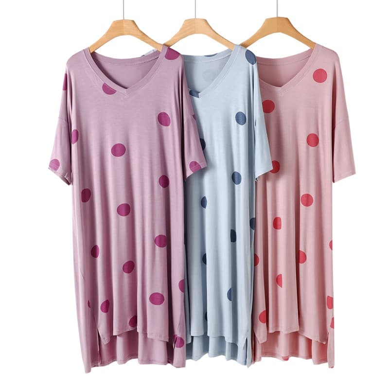 Modal Printed Pajamas 2023 Spring/Summer New Half Sleeve Plus Size Casual Homewear Thin Loungewear Nightgown
