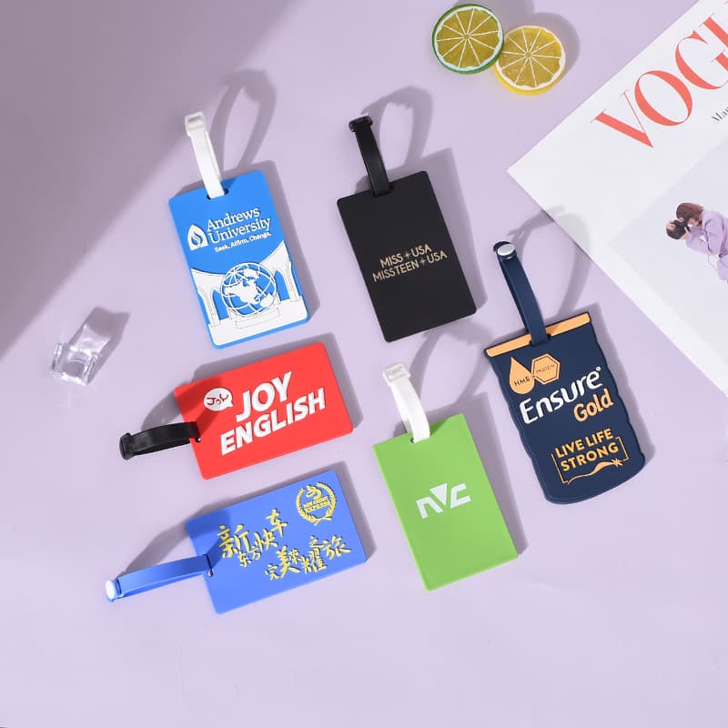 Universal PVC Silicone Luggage Tag Travel Boarding Bus Card Holder Hang Tag Suitcase Check-in Anti-Loss Tag Customizable