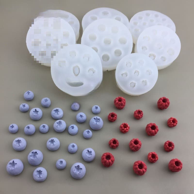 DIY Fruit Series Blueberry Raspberry Silicone Mold Chocolate Squeeze Toy Mold Wax Bottle Candy Mold Epoxy Resin Stone