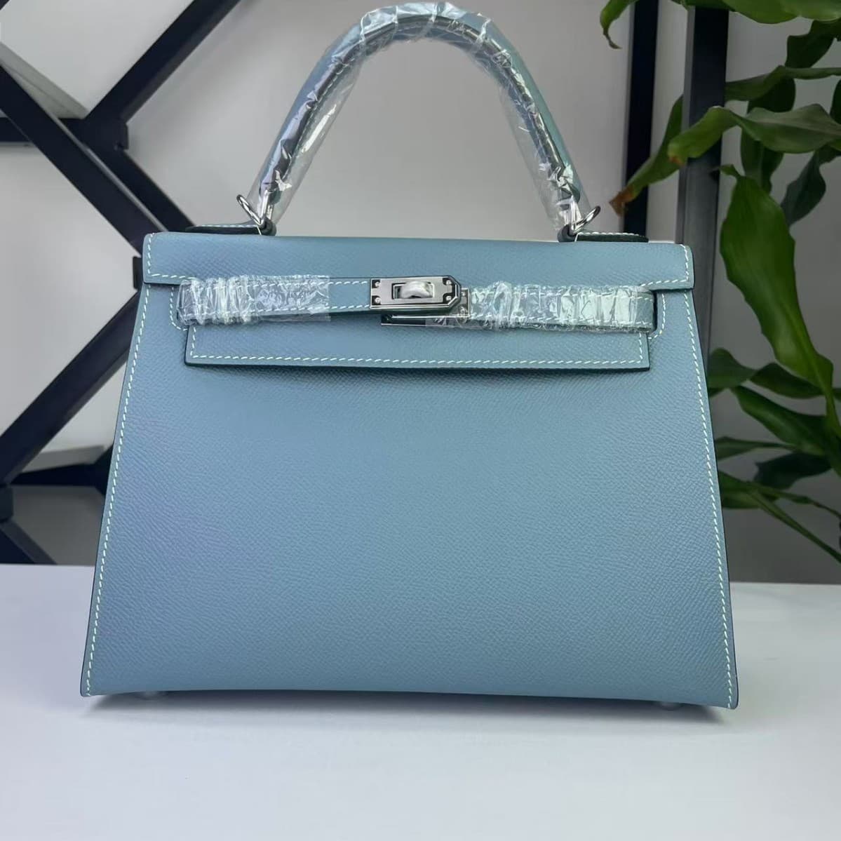 Best-selling Kelly Palm Print Imported Top-Grain Cowhide Leather 25/28cm All-Steel Hardware Women's Shoulder Crossbody Bag