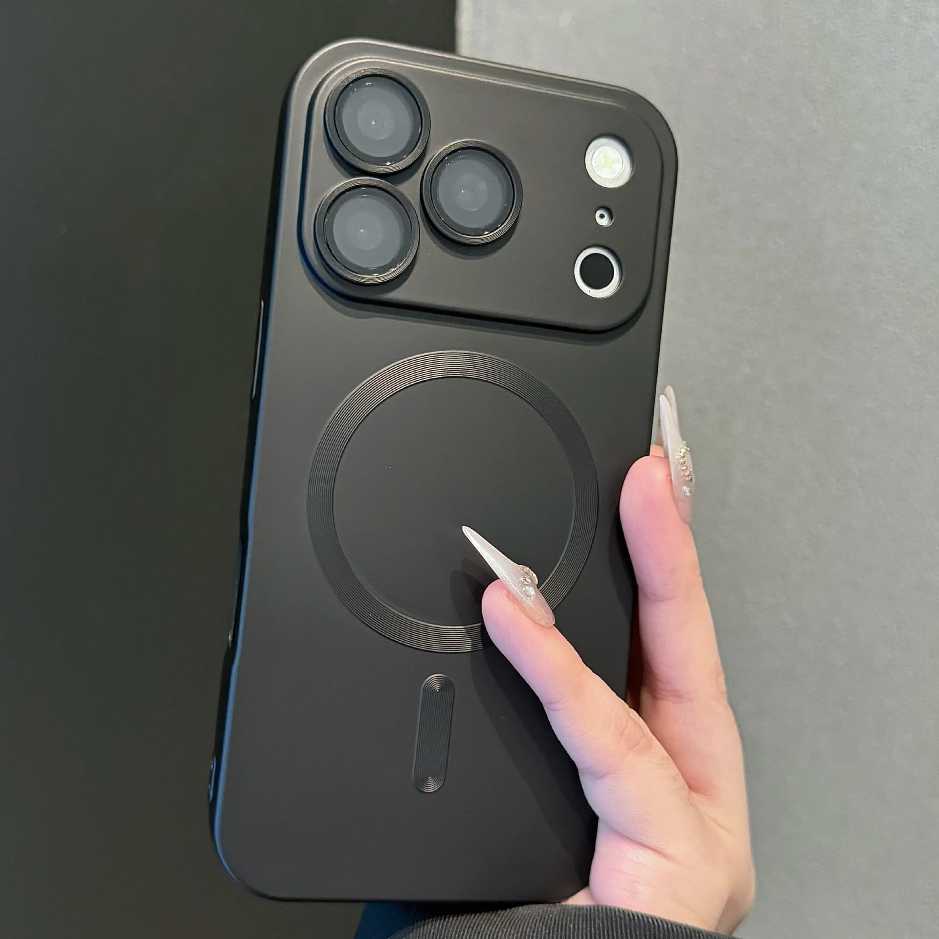 Metal Paint Phone Case for iPhone 18 Pro Max, Apple 16 Full-Cover Lens Film Matte Protective Soft Case