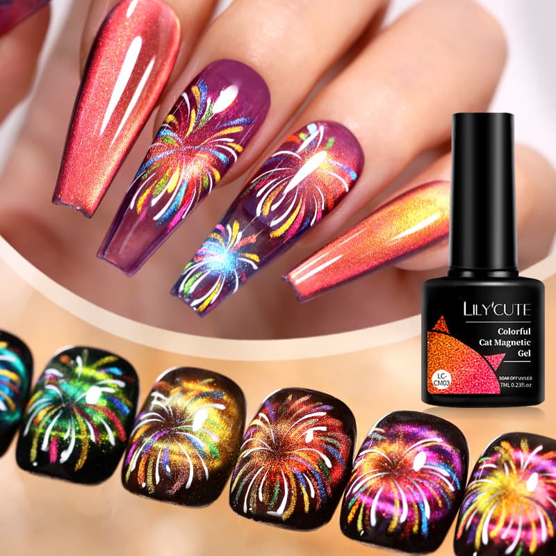 Cross-border New Neon Strip Cat Eye Gel Gem Cat Eye Gel Dazzling Meteor Cat Eye Gel Laser Fireworks Nail Gel