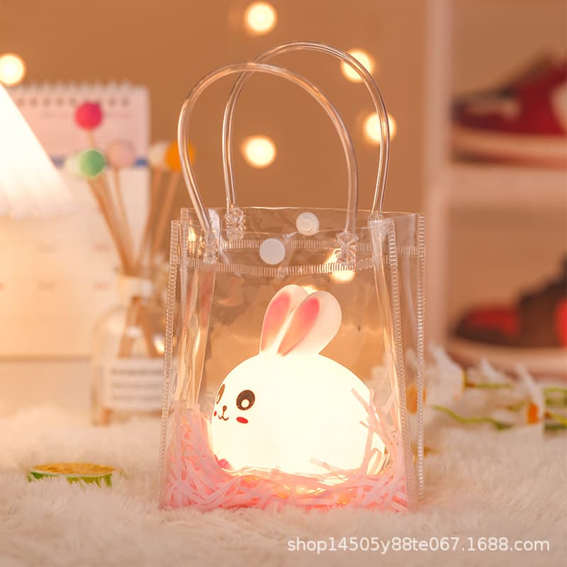 New Year Lucky Rabbit Vinyl LED Night Light, Non-Electric, Creative Bedside Ornament for Children's Bedroom