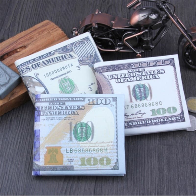Creative Dollar Wallet Short Style Printed Pattern PU Portable Retro Coin Purse