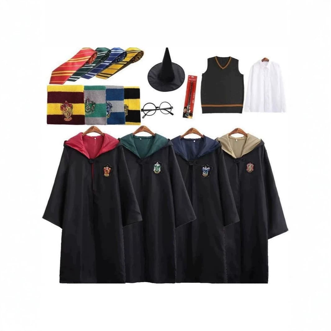 In Stock Harry Potter Cosplay Costume Wizard Robe Halloween Costume Cape Cloak Children's Clothing