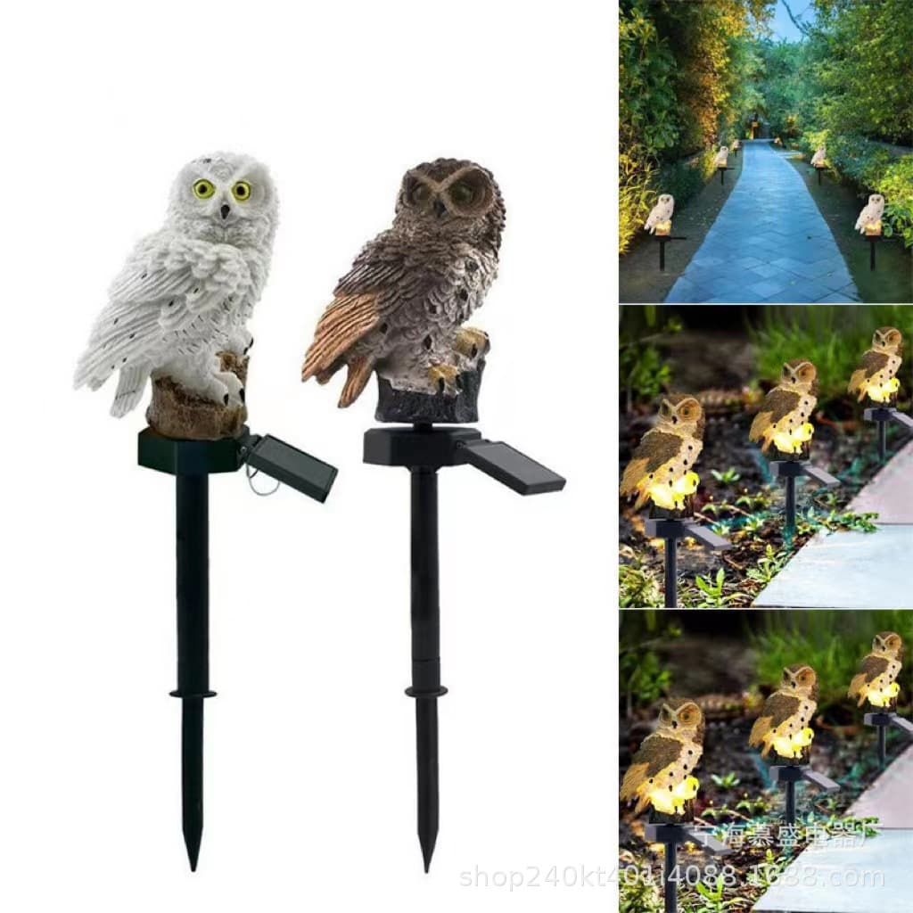 Solar owl lamp outdoor resin craft animal lamp courtyard lawn lamp garden landscape decoration floor lamp