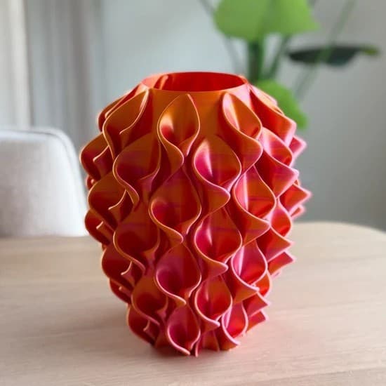 Cross-border New 3D Printed Vase - Red Gold 3D Printed Vase