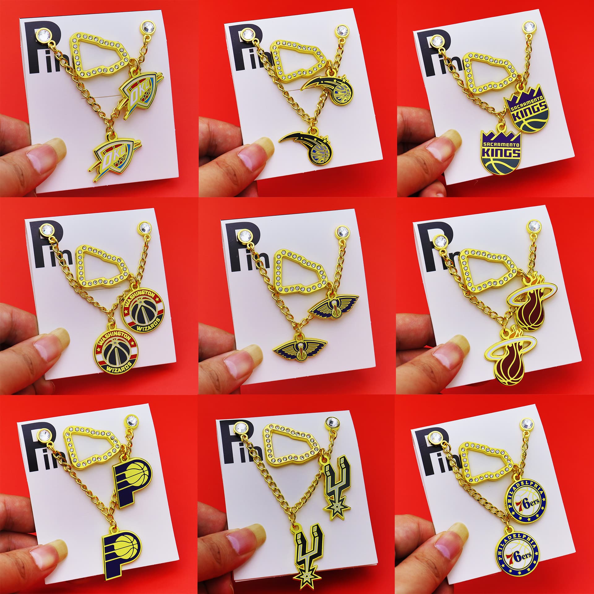 New Hat Pins Basketball Hat Decoration Hat Chain Metal Enamel Badge Hat Pin Brooch Pin